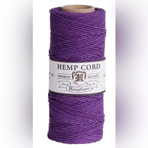 Hemptique Hemp Cord Spool Purple #20 1mm Macrame Crochet Knit Crafting Vegan NWT